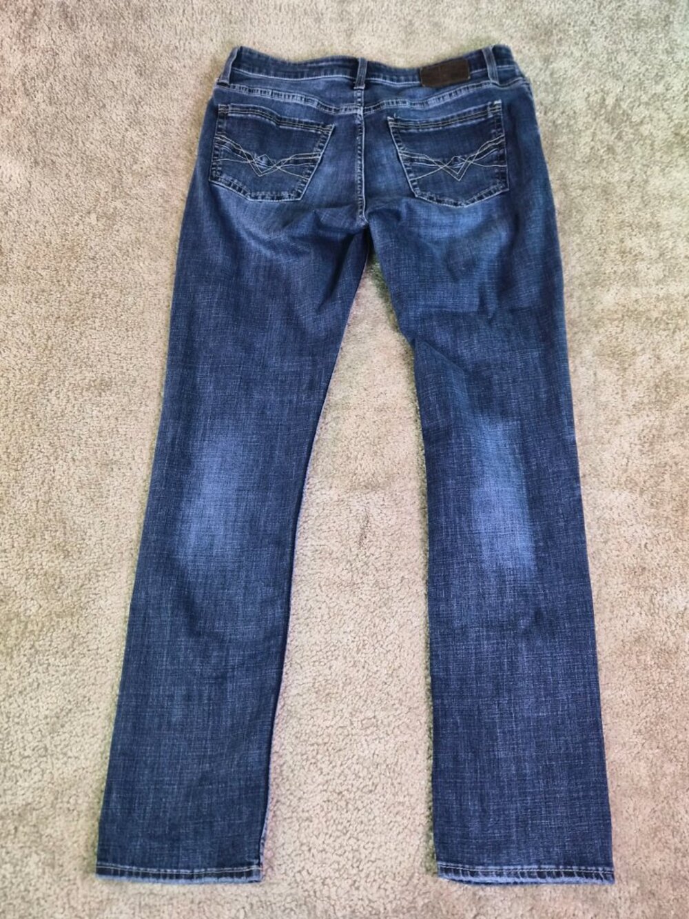 BKE Mason Jeans Mens Size 34x36 Blue Denim Taper Stretch Buckle Western F774 - Picture 6 of 12
